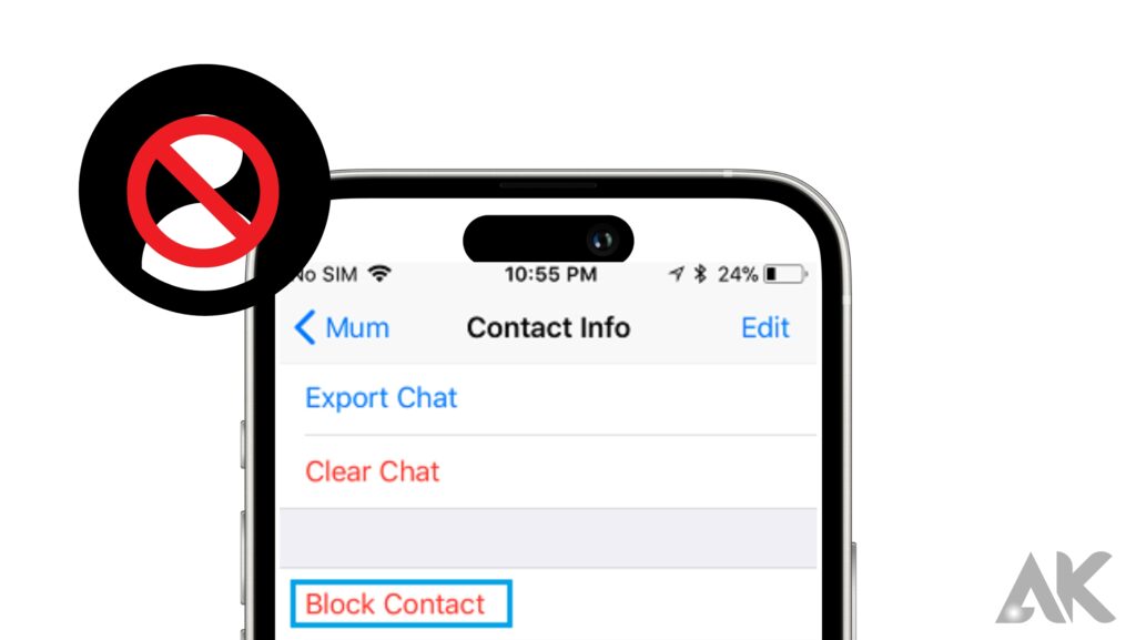 Block WhatsApp account contacts on iPhone