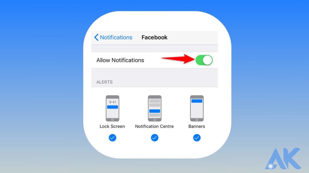 3. Check notification permissions for Facebook.