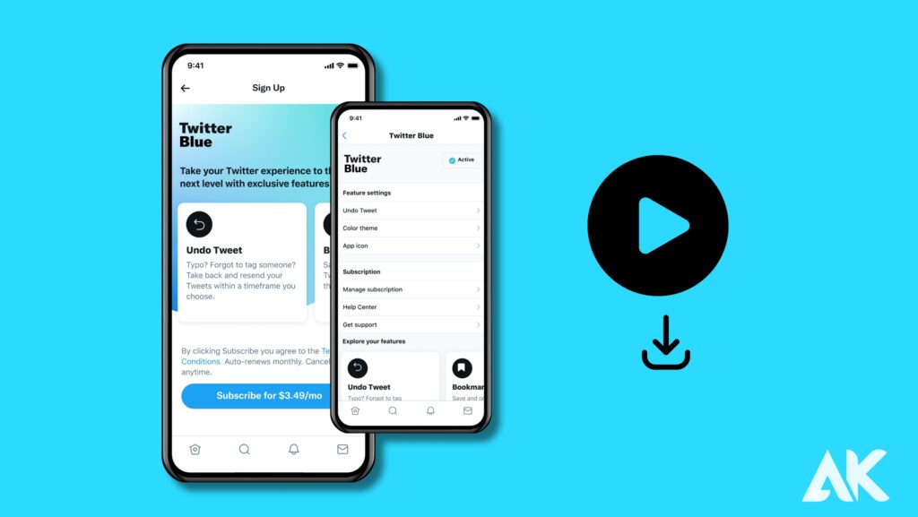 Subscribers to Twitter logo Blue can now download videos posted to X