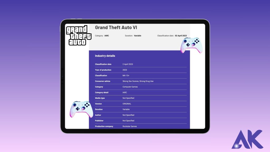 The classification of GTA 6