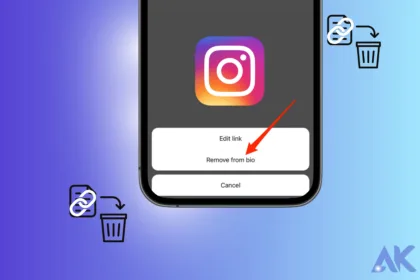 how to remove link from Instagram bio