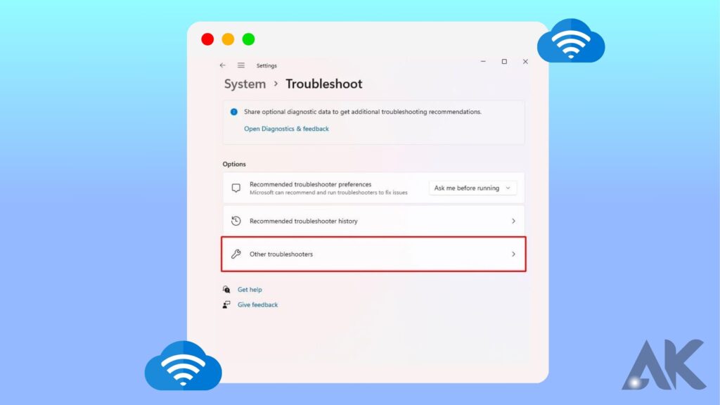 Run the Internet Connection Troubleshooter.