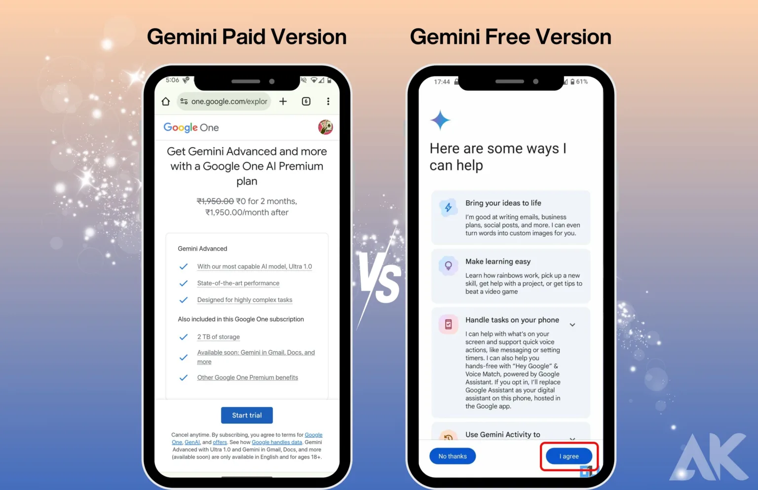 Gemini advanced subscription vs. free version