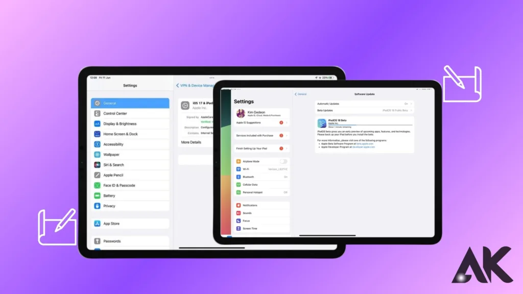 iPadOS 18 installation