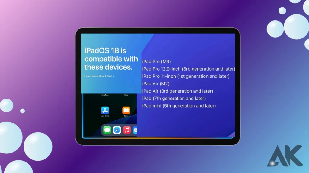 iPad OS 18.1 Beta compatible devices