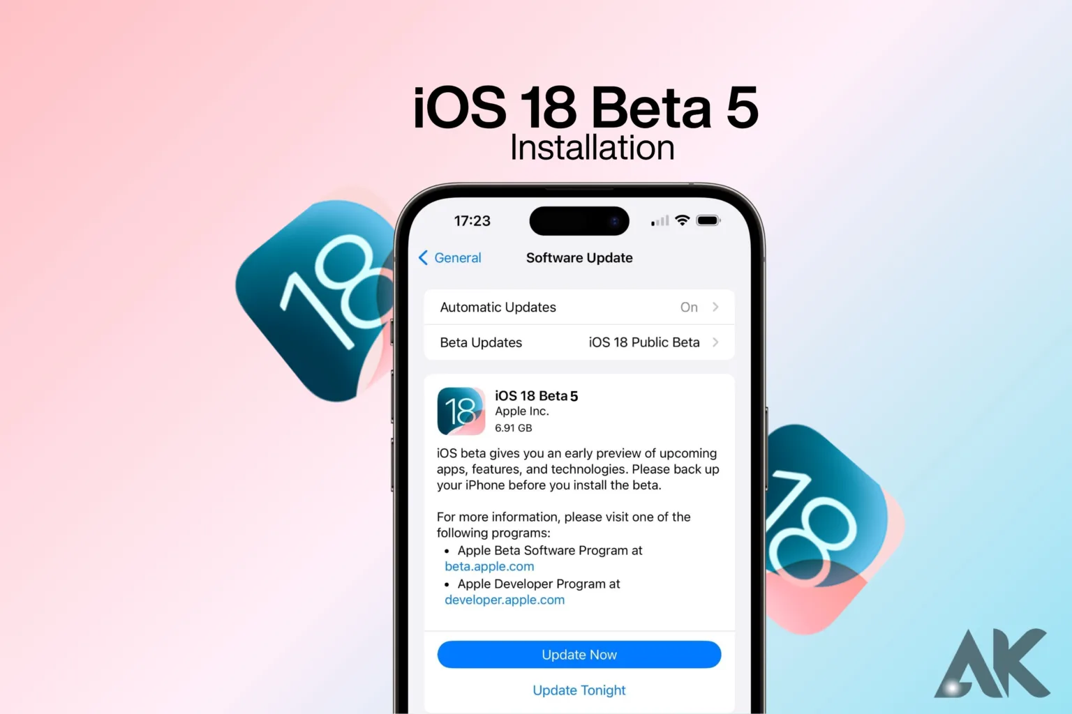 iOS 18 beta 5 installation