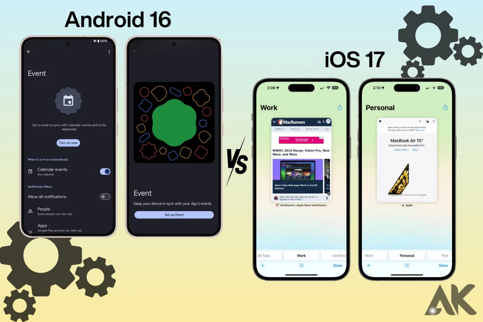 Android 16 vs iOS 17