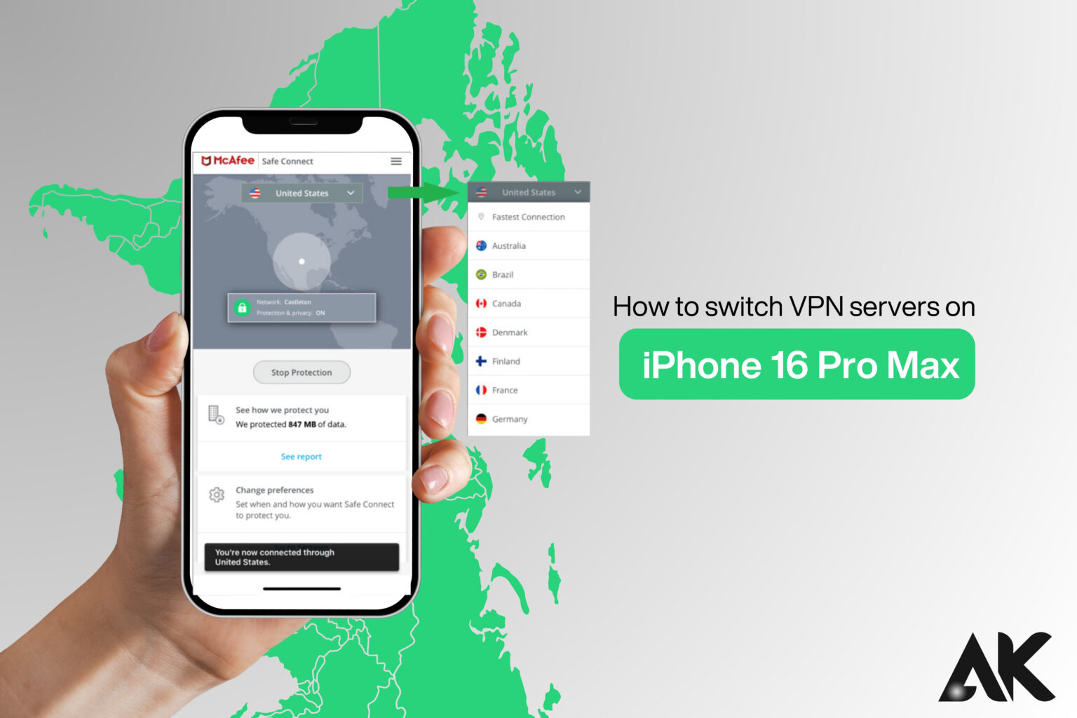 How to switch VPN servers on iPhone 16 Pro Max