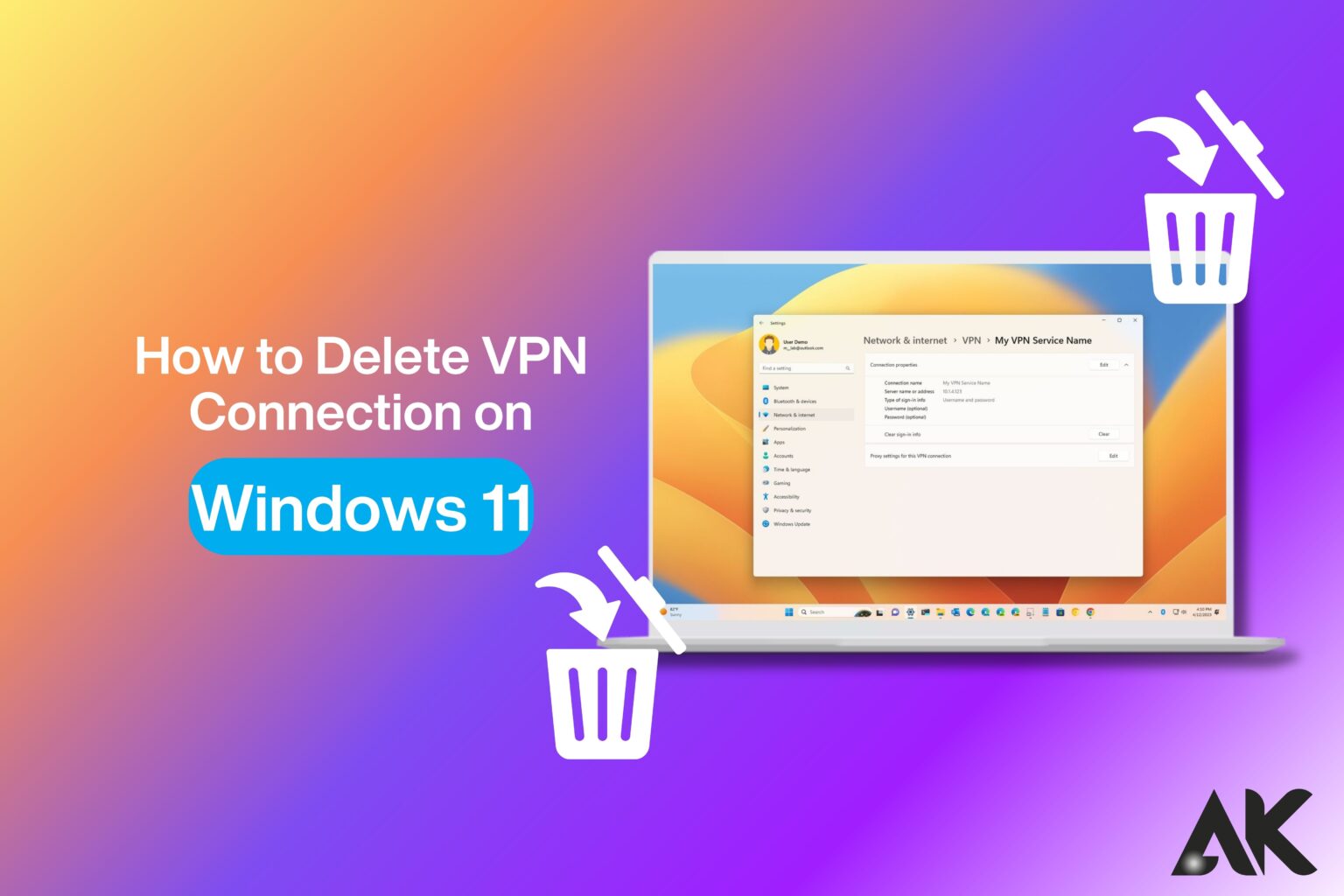 How to delete VPN connection on Windows 11